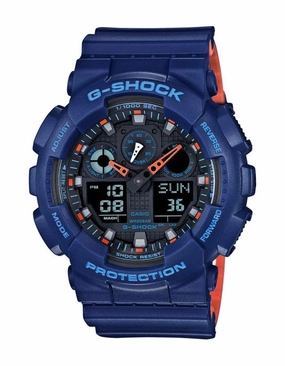 Casio Men's G-Shock Layered Band Series - Blue & Orange - Magnetic Resistance