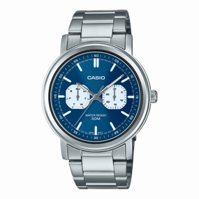 Casio Standard Blue Dial Stainless Steel Watch MTPE335D-2E1