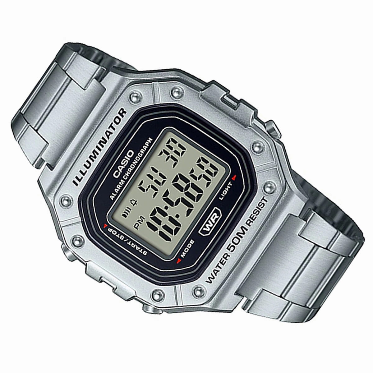 Casio W-218HD-1A Silver Stainless Steel Watch for Men