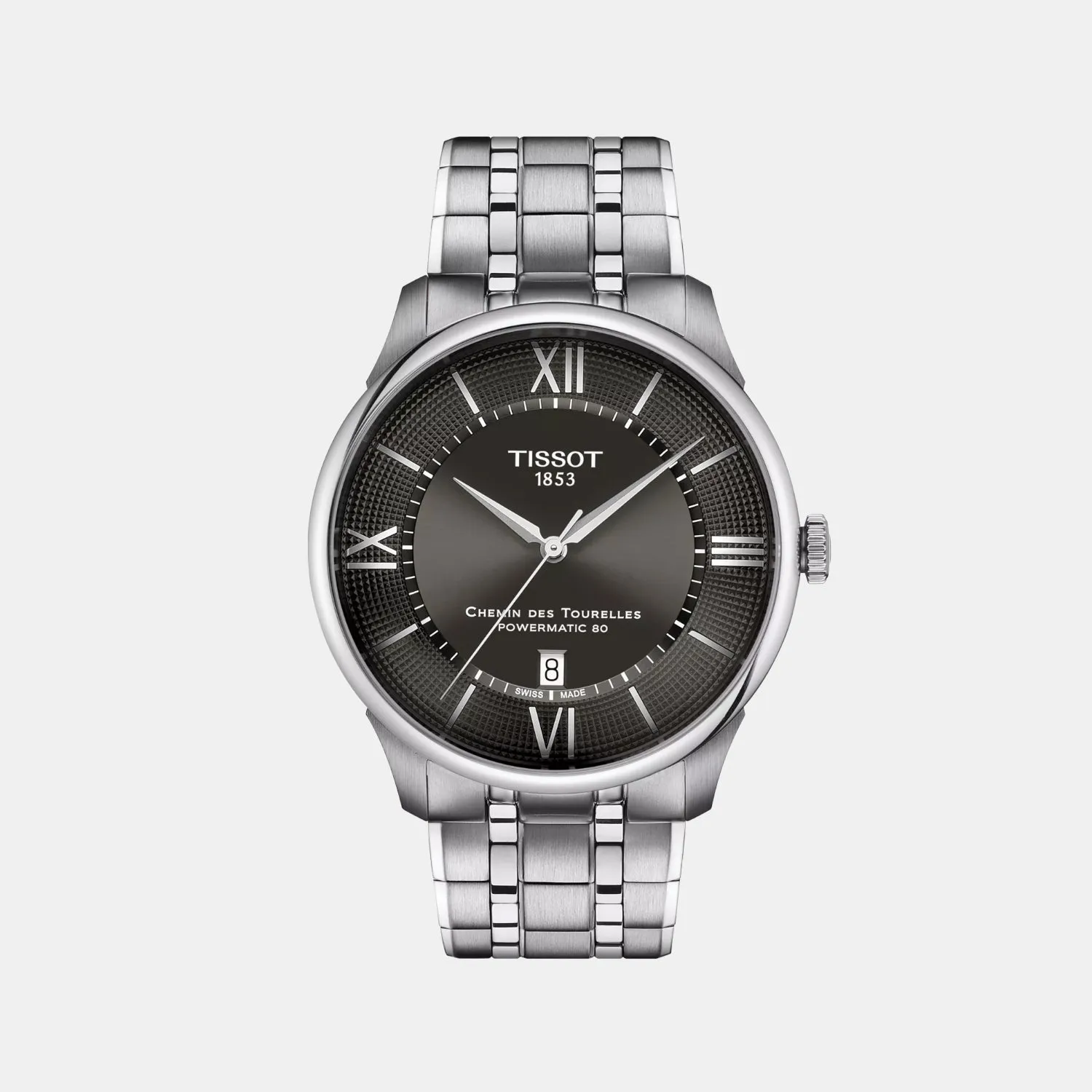 Chemin Des Tourelles Men Automatic Gunmetal Dial Analog Stainless Steel Watch T1394071106800