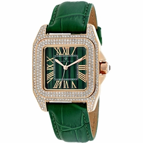Christian Van Sant Women's Watch - Radieuse Quartz Green Dial Leather Strap | CV4424
