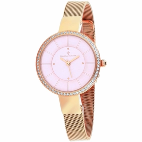 Christian Van Sant Women's Watch - Reign Quartz Pink Dial Rose Gold Steel | CV0223