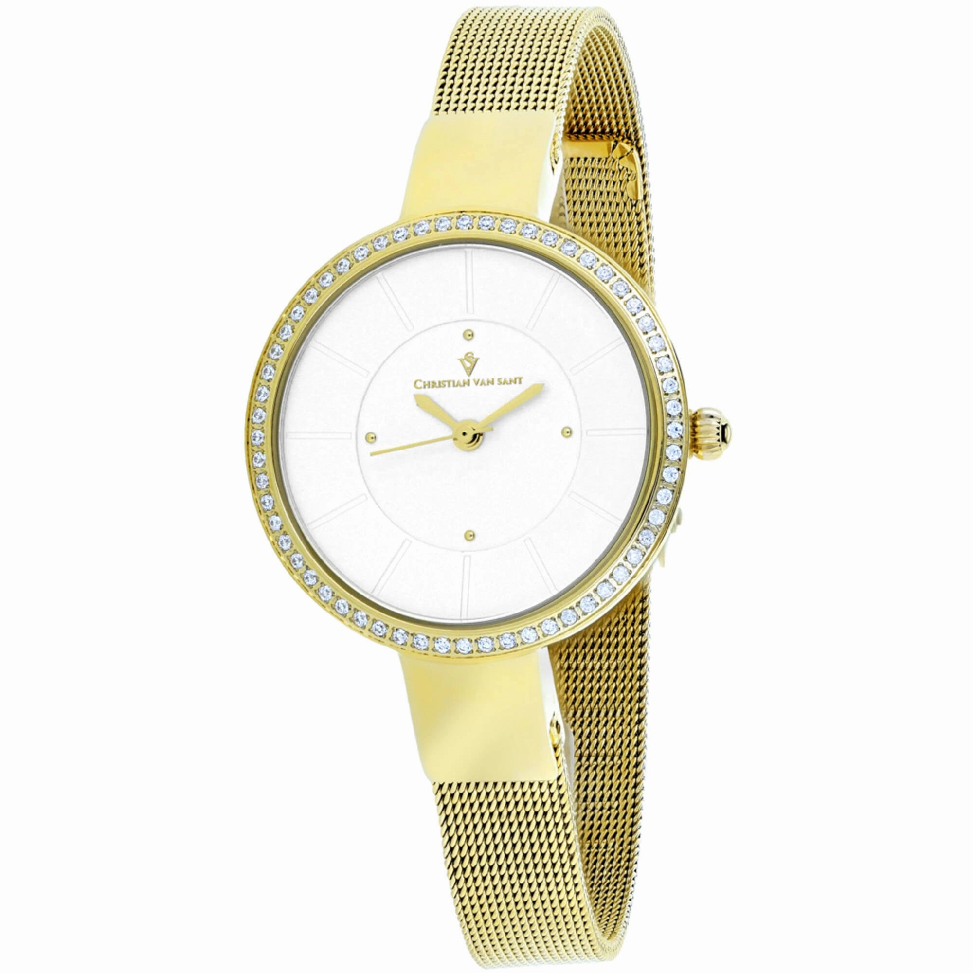 Christian Van Sant Women's Watch - Reign Silver Dial Yellow Gold Bracelet | CV0222
