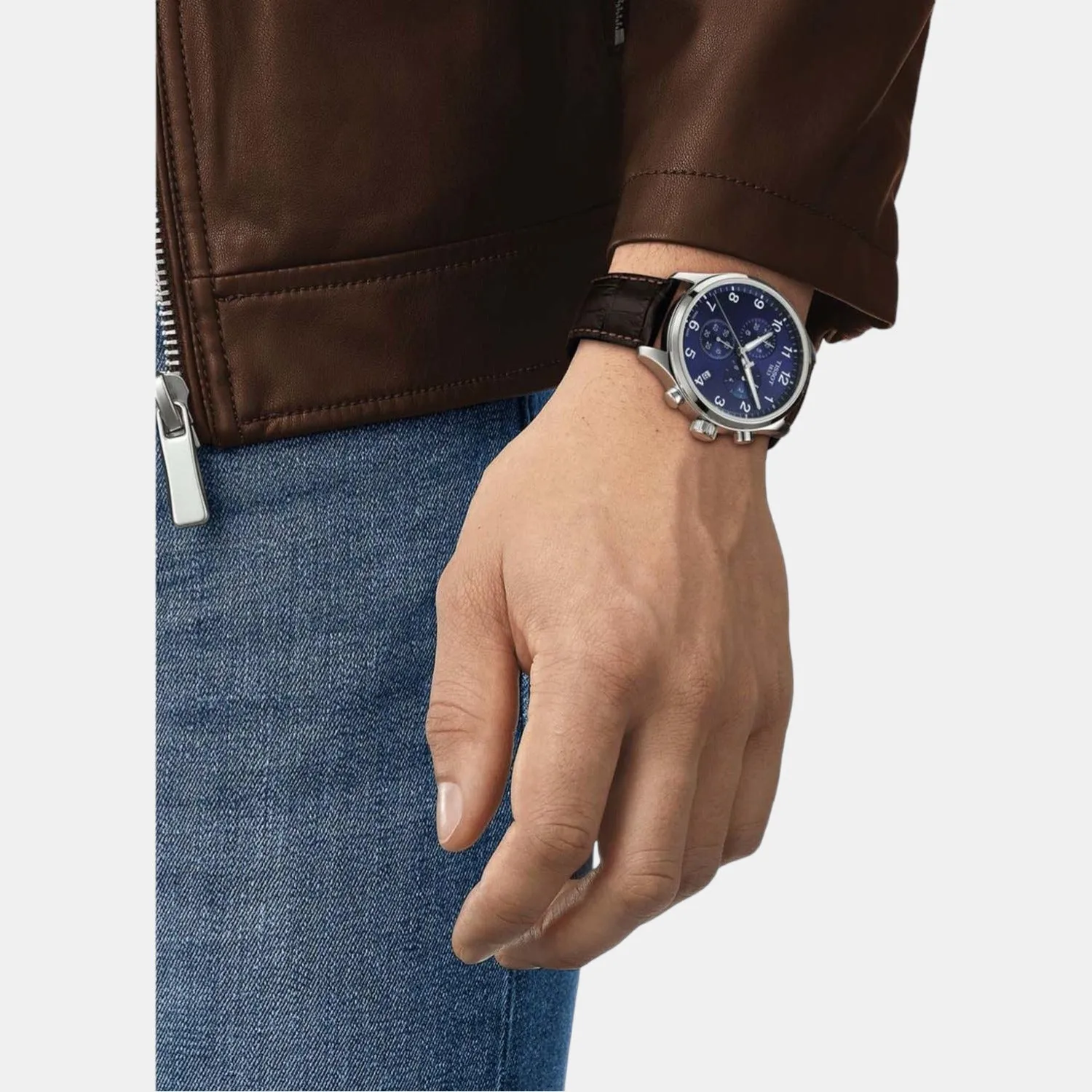 Chrono Xl Men Chronograph Leather Watch T1166171604700