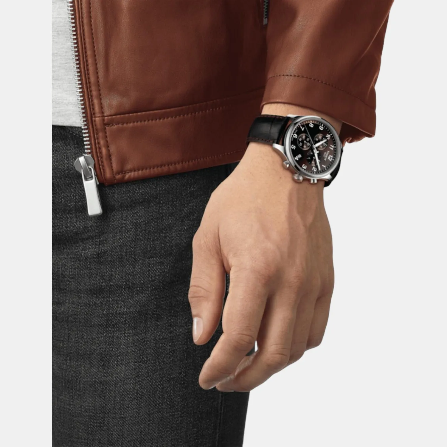 Chrono Xl Men Leather Watch T1166171629700