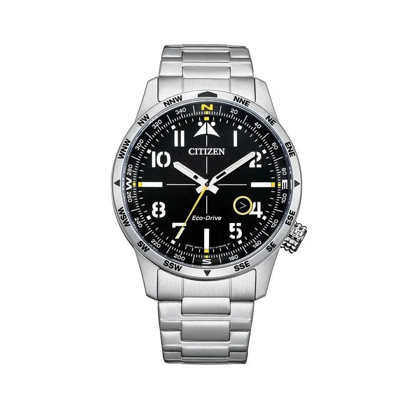 Citizen Eco-Drive Stainless Steel Black Dial Watch