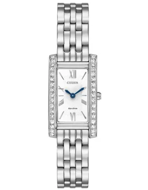 Citizen Eco-Drive Womens Silhouette Crystal Watch - Stainless Steel - Bracelet