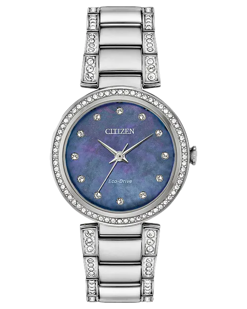 CITIZEN Ladies Eco-Drive Silhouette Crystal Dress/Classic EM0840-59N