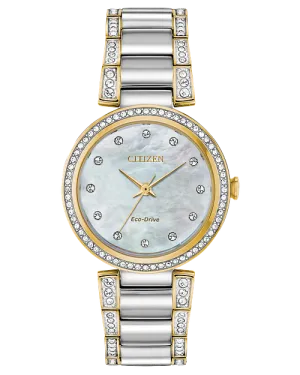 CITIZEN Ladies Eco-Drive Silhouette Crystal Dress/Classic EM0844-58D