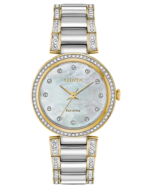 CITIZEN Ladies Eco-Drive Silhouette Crystal Dress/Classic EM0844-58D