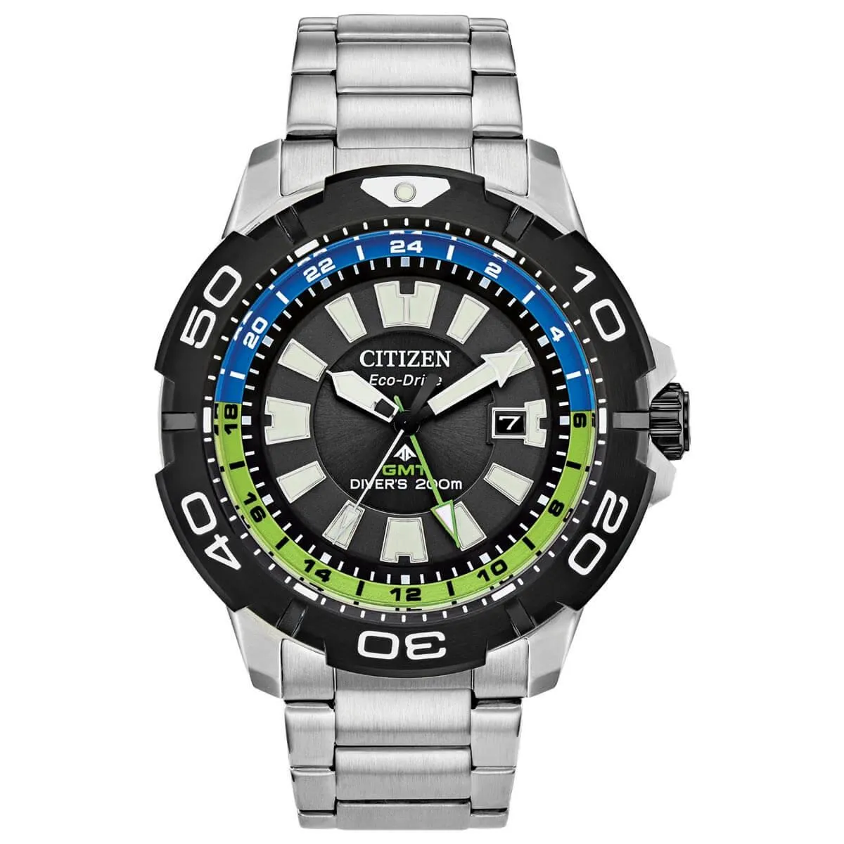 Citizen Men's Eco-Drive Watch - Promaster GMT Silver Tone Bracelet | BJ7128-59G
