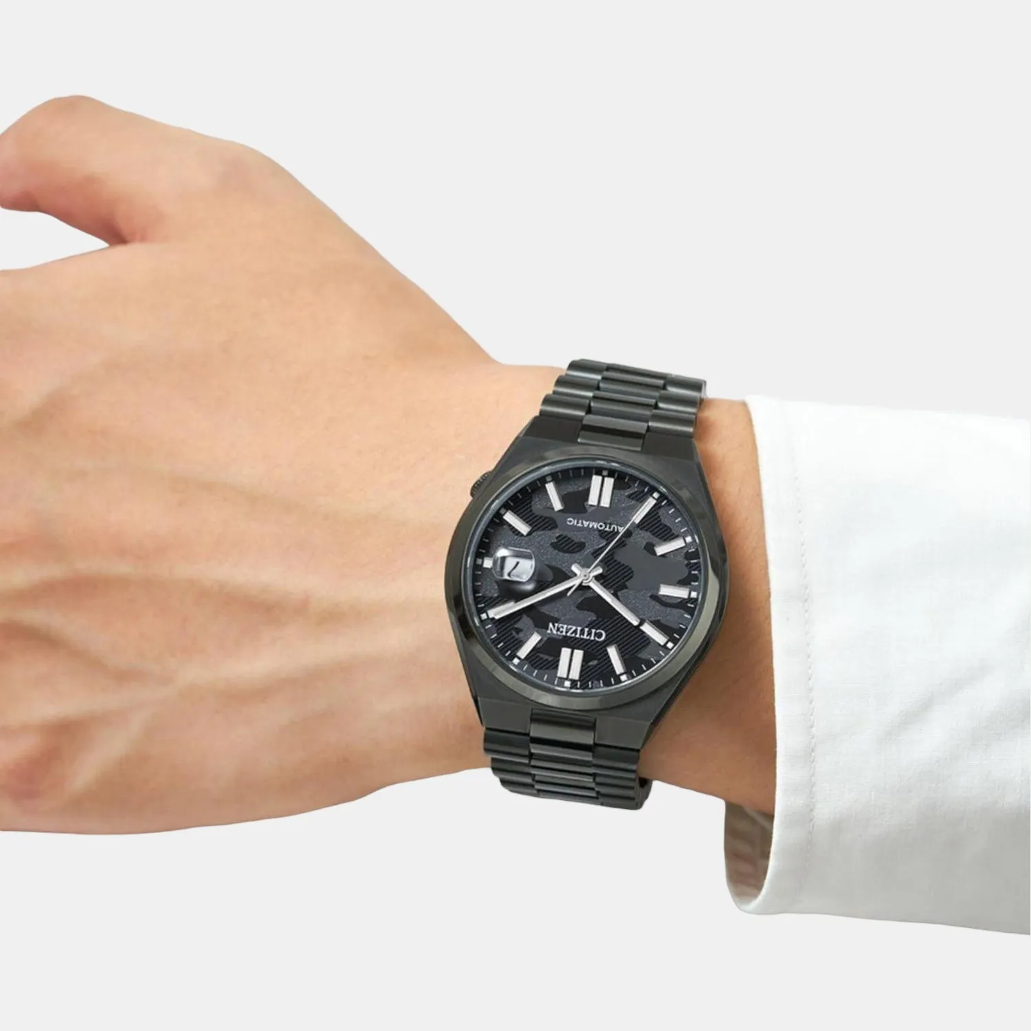 Citizen Tsuyosa Collection Men Automatic Black Dial Analog Stainless Steel Watch NJ0155-87E