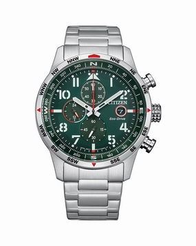 Citizen Chronograph Eco-Drive Green Dial Watch CA0791-81X