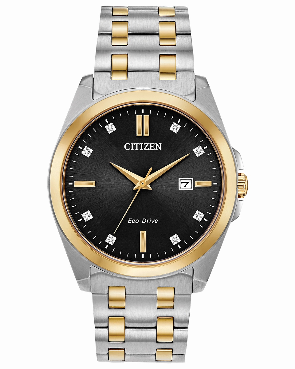 Citizen Corso Silver and Gold With Black Dial Dress Watch BM7107-50E