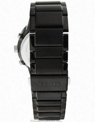 Citizen Eco-Drive Axiom Mens Chronograph - Black Dial&#44; Case and Bracelet - Date