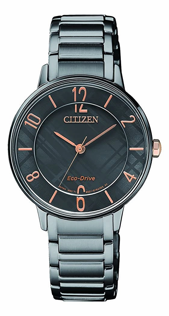 Citizen Eco-Drive Black Dial Black-plated Ladies Dress Watch EM0528-82H
