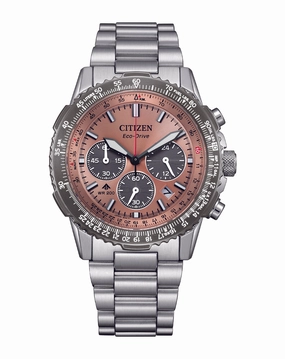 Citizen Eco-Drive Promaster Navihawk Brown Dial Stainless Steel Watch CA4664-60X