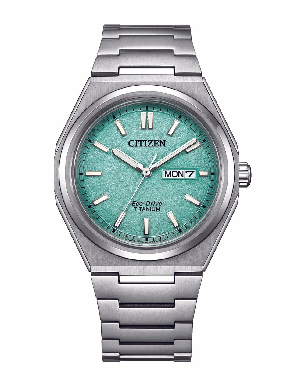 Citizen Eco-Drive Zenshin Three-hand Green Dial Stainless Steel Watch AW0130-85M
