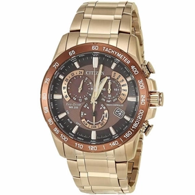 Citizen Men's Chronograph Watch - PCAT Eco Drive Rose Gold Bracelet | CB5896-54X