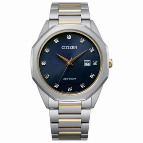 Citizen Men's Diamond Watch - Corso Blue Dial Two Tone Bracelet | BM7494-51L