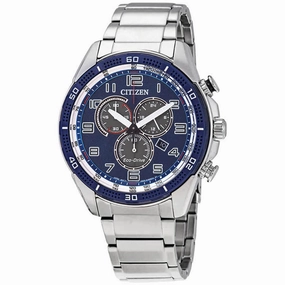 Citizen Men's Eco-Drive Watch - Drive Chronograph Blue Dial Steel Bracelet | AT2440-51L