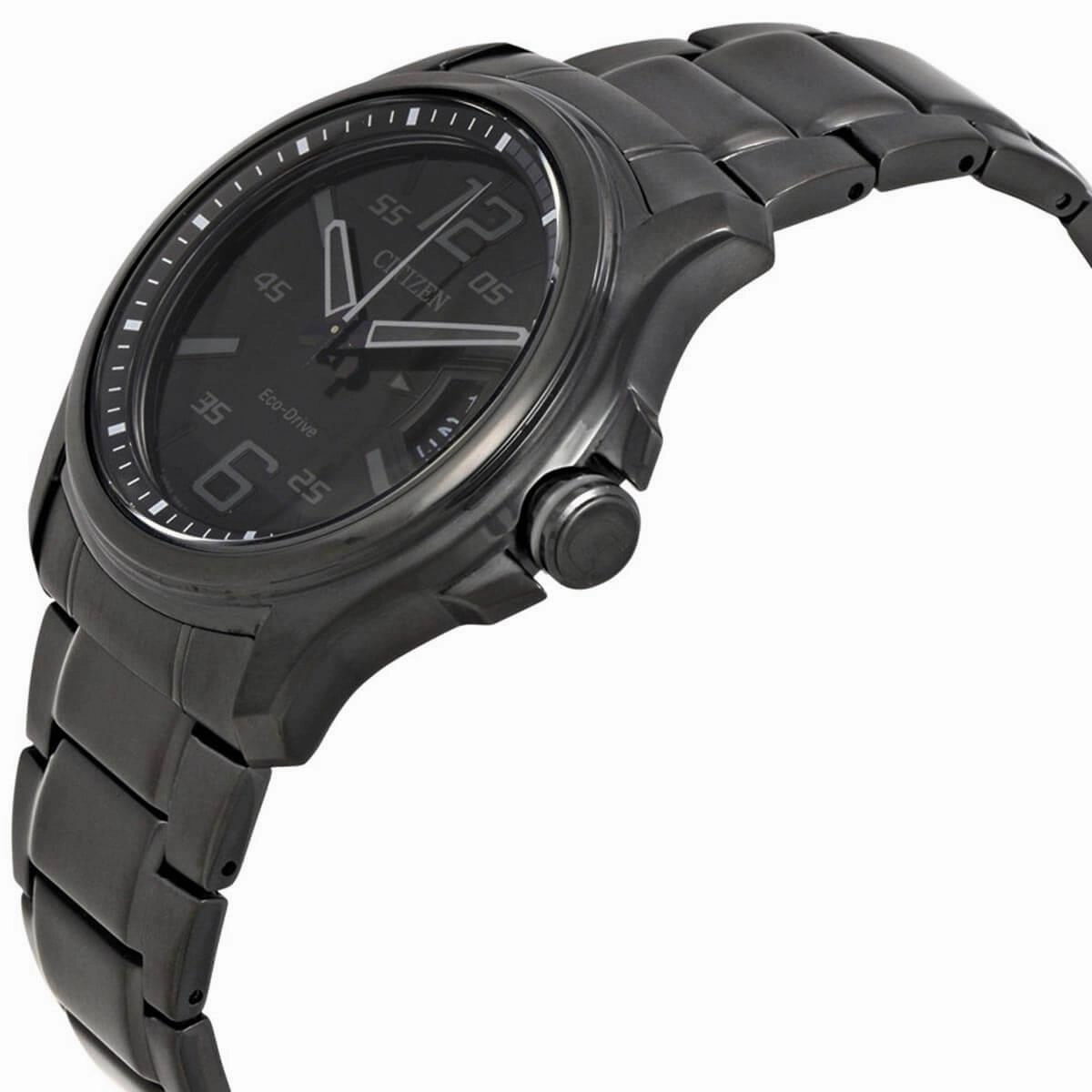 Citizen Men's Eco-Drive Watch - HTM Black Dial Bracelet | AW1354-82E