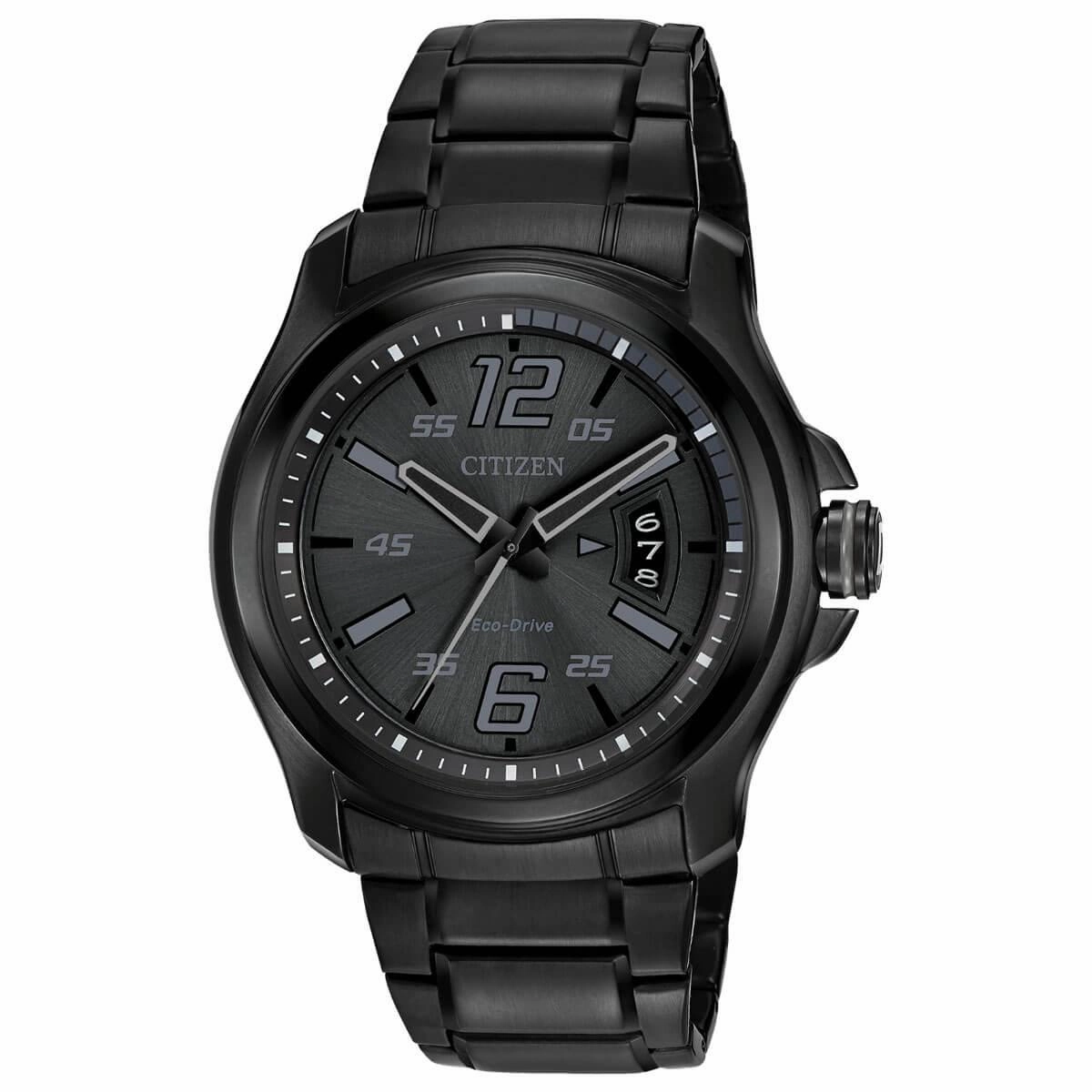 Citizen Men's Eco-Drive Watch - HTM Black Dial Bracelet | AW1354-82E