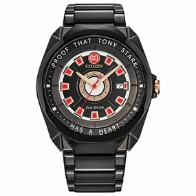 Citizen Men's Eco-Drive Watch - Marvel Tony Stark Black Bracelet | AW1017-58W