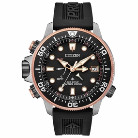 Citizen Men's Eco Drive Watch - Promaster Aqualand Black Polyurethane Strap | BN2037-03E