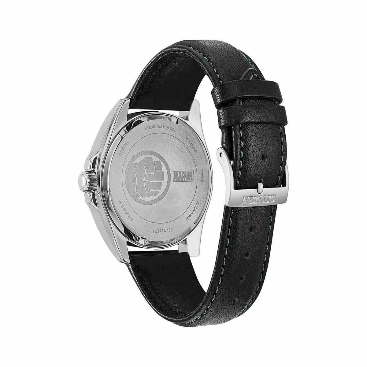 Citizen Men's Eco Drive Watch - The Hulk Black Leather Strap | AW1431-24W