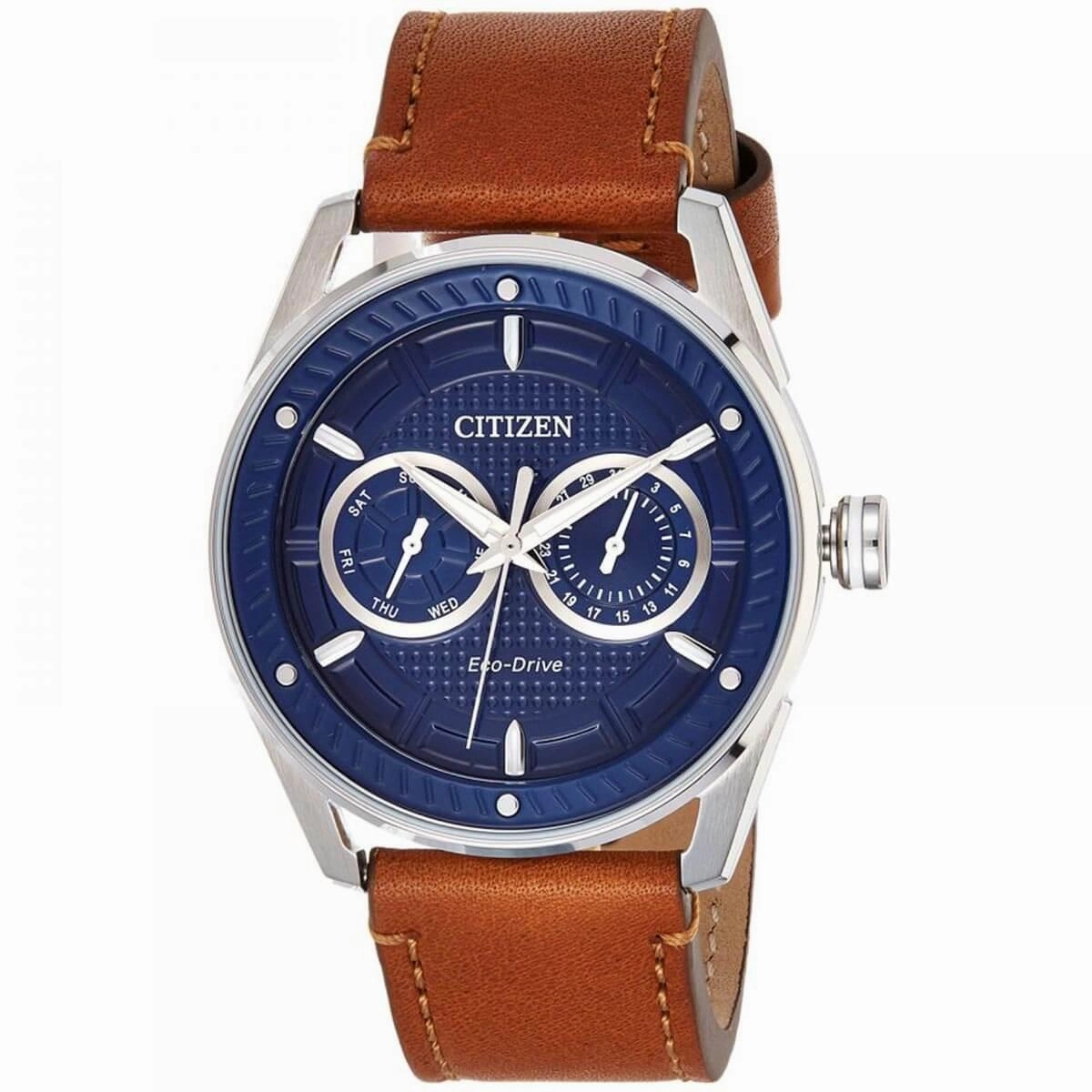 Citizen Men's Strap Watch - Eco-Drive Power Reserve Blue Dial Leather | BU4021-17L