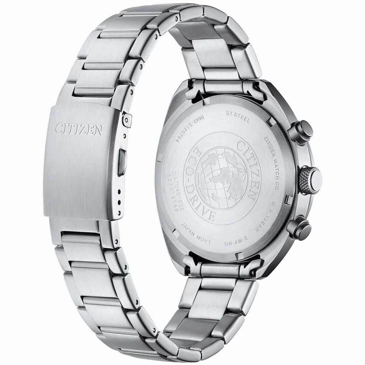 Citizen Men's Watch - Chronograph Black Dial Stainless Steel Bracelet | CA7040-85E