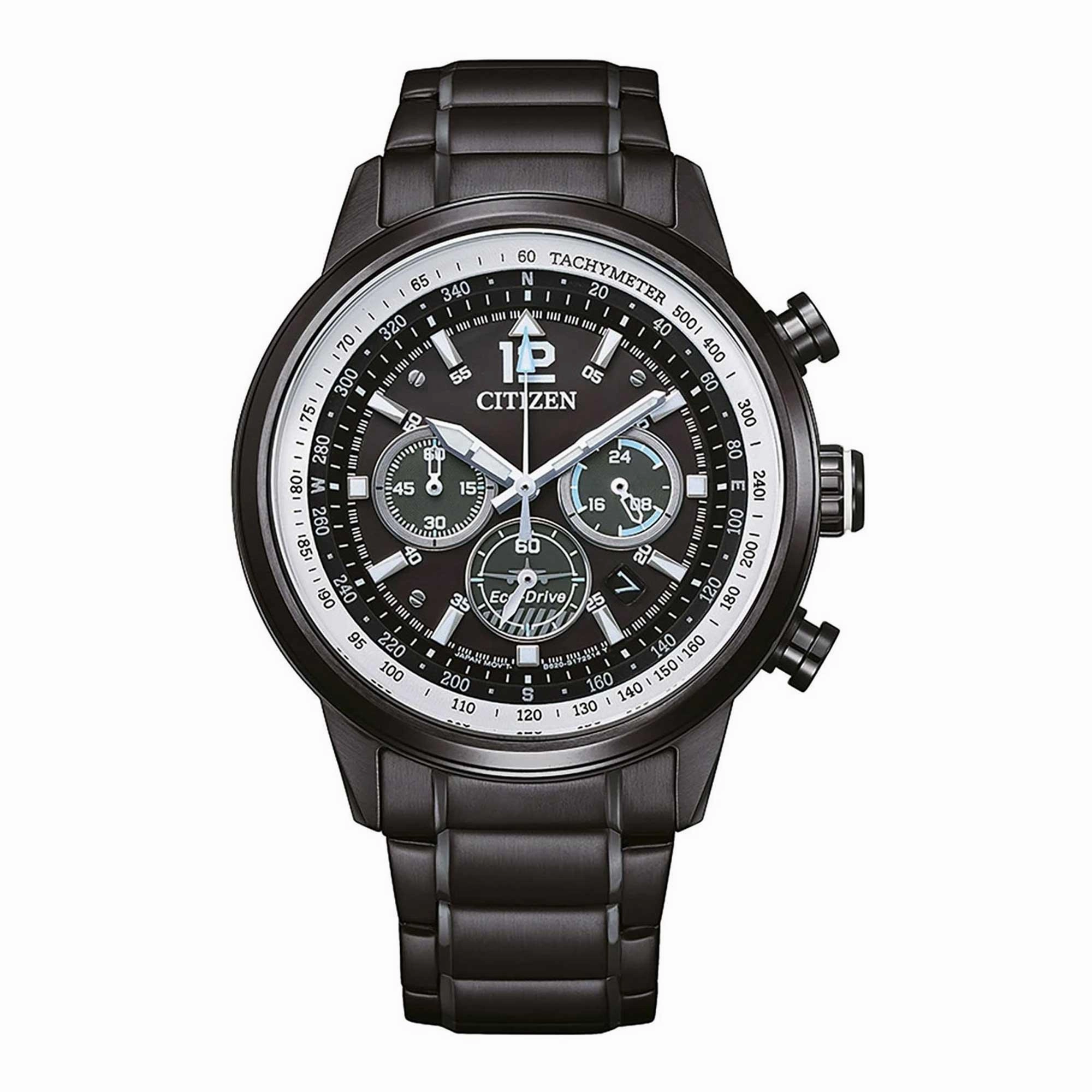 Citizen Men's Watch - Chronograph Power Reserve Black And White Dial | CA4475-89E