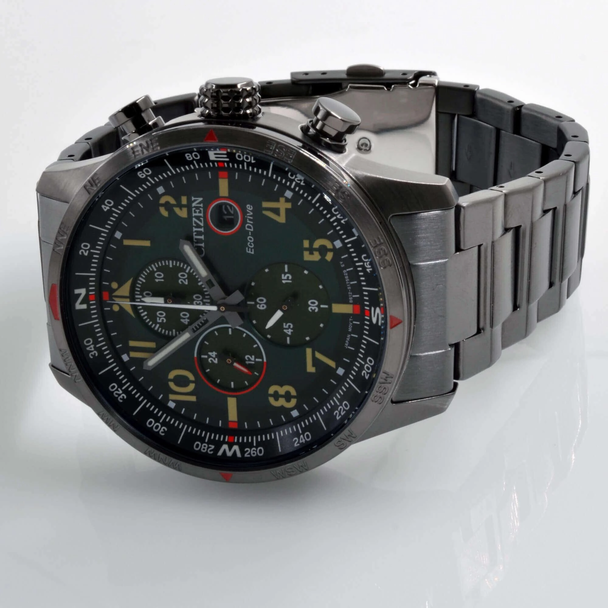 Citizen Men's Watch - Chronograph Power Reserve Black Steel Bracelet | CA0797-84X