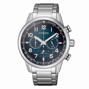 Citizen Men's Watch - Chronograph Power Reserve Blue Dial Silver Bracelet | CA4420-81L