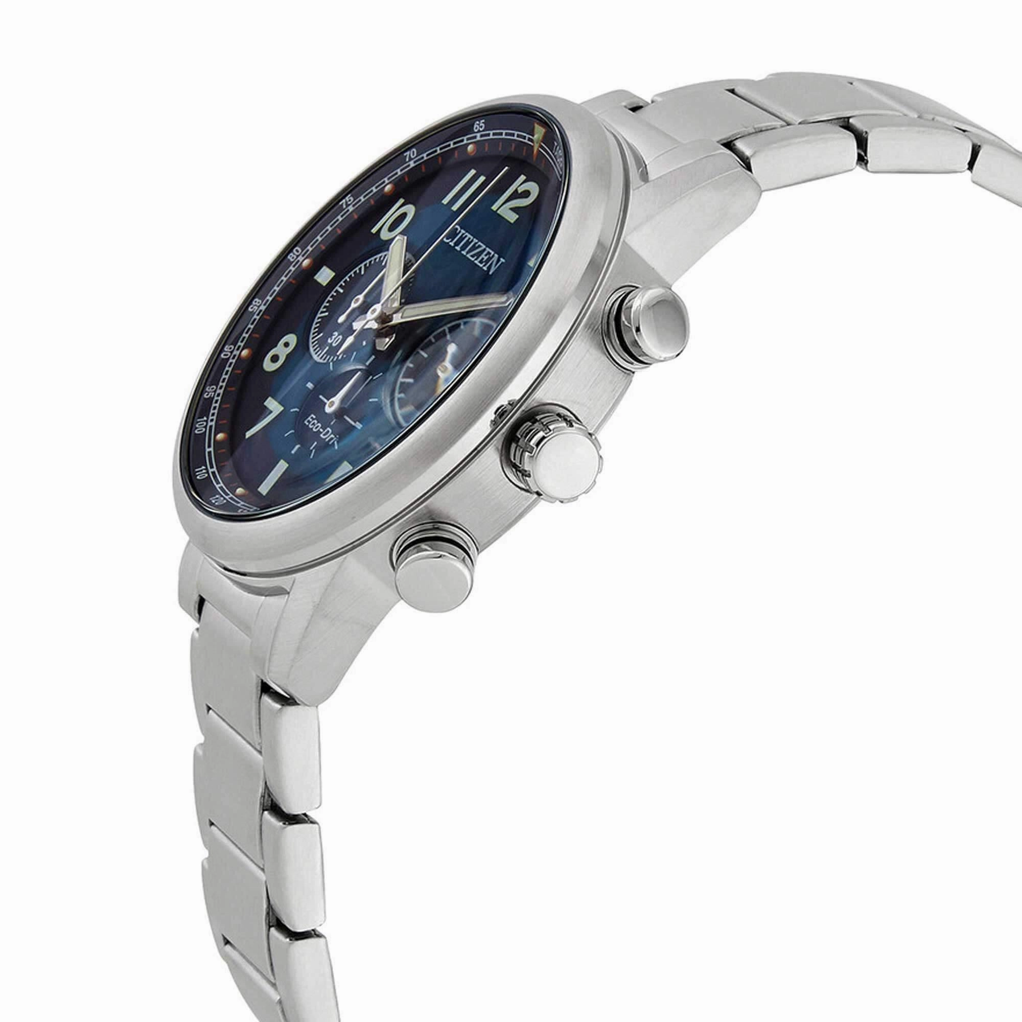 Citizen Men's Watch - Chronograph Power Reserve Blue Dial Silver Bracelet | CA4420-81L