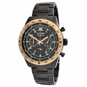 Citizen Men's Watch - Date Display Chrono Black Stainless Steel Bracelet | CA4556-89E