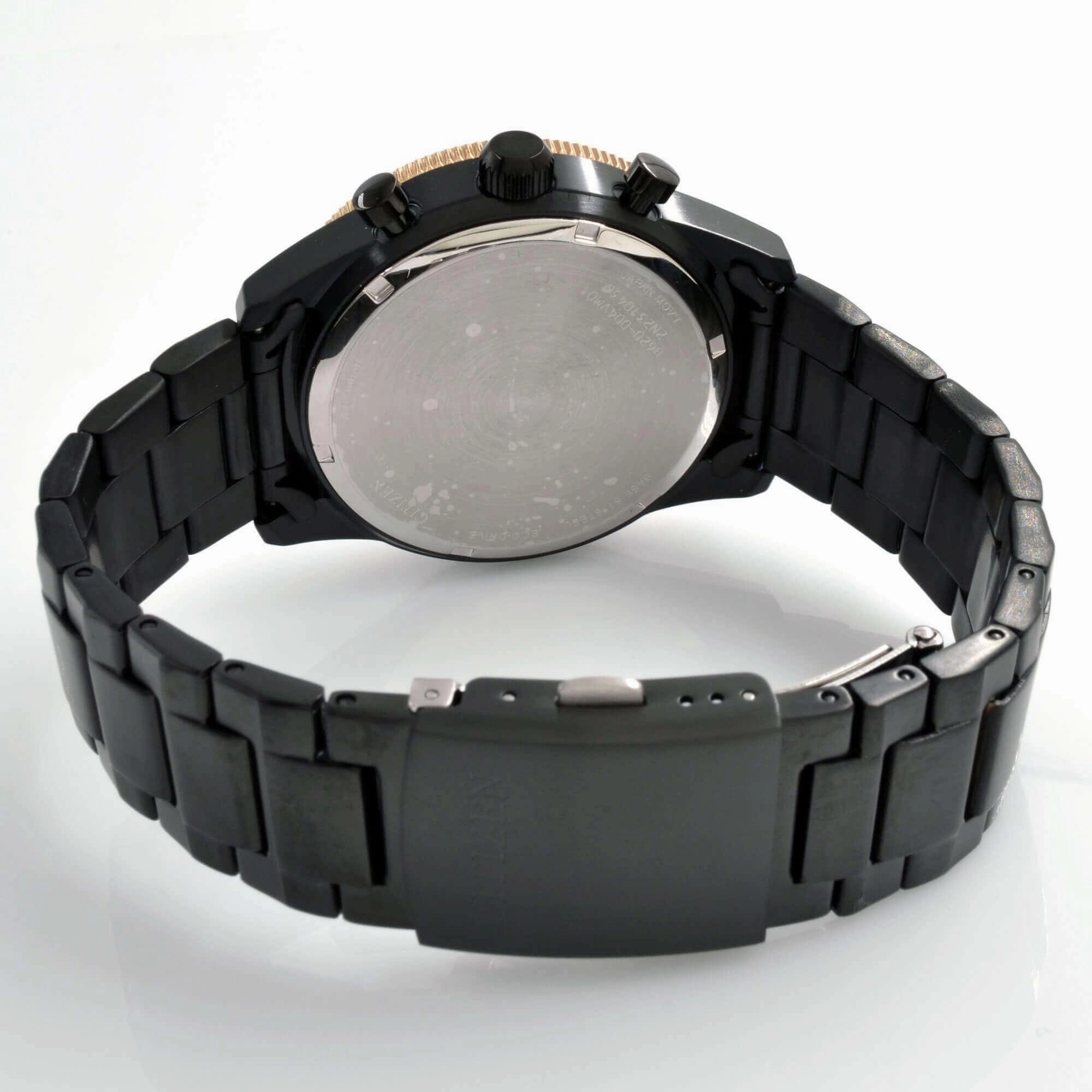 Citizen Men's Watch - Date Display Chrono Black Stainless Steel Bracelet | CA4556-89E