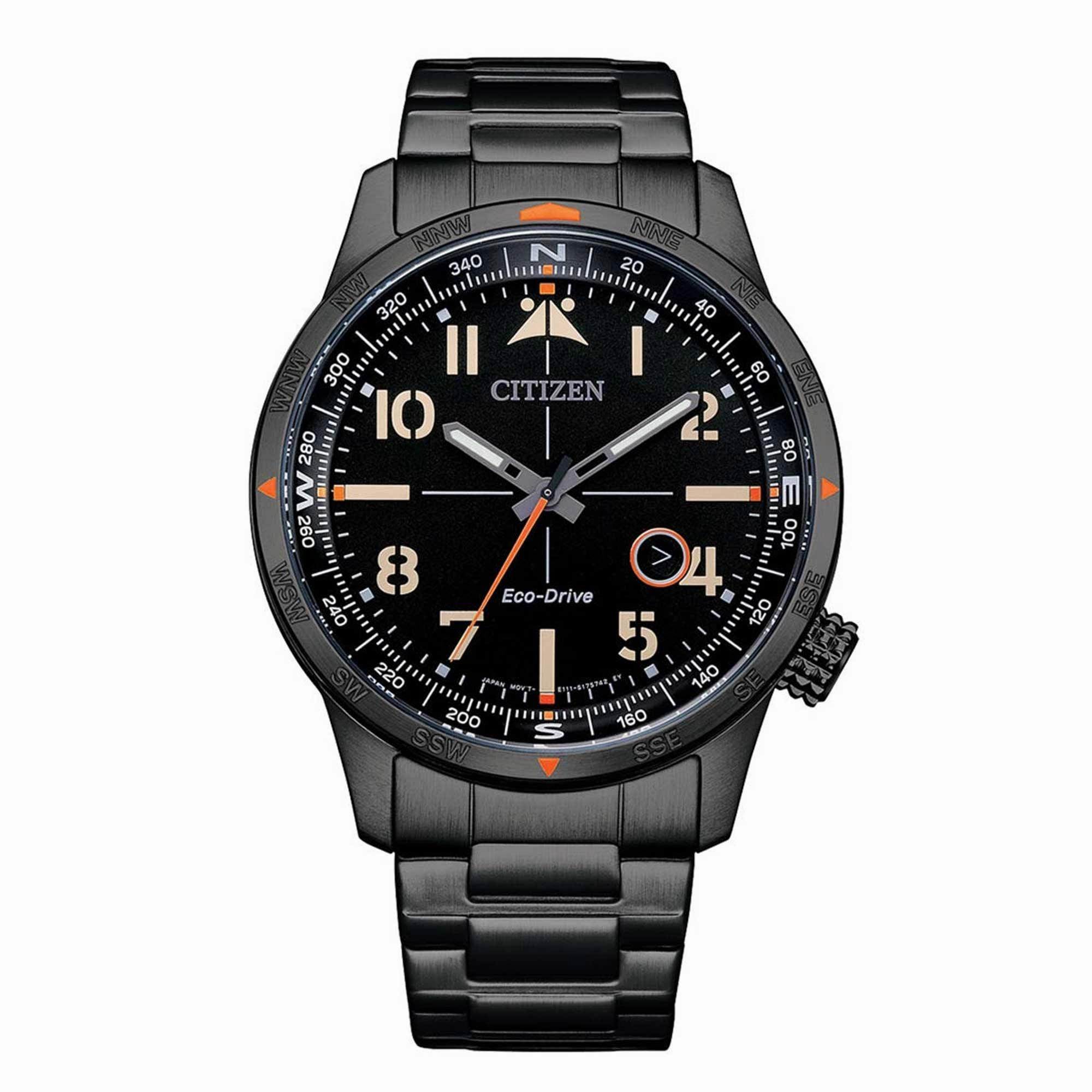 Citizen Men's Watch - Eco-Drive Black Dial Stainless Steel Bracelet | BM7555-83E
