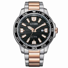 Citizen Men's Watch - Eco-Drive Black Dial Two Tone Steel Bracelet Date | AW1524-84E