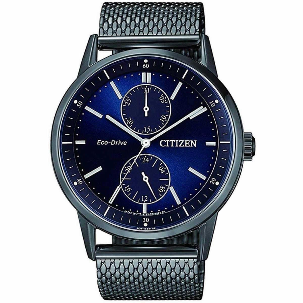 Citizen Men's Watch - Eco-Drive Blue Dial Grey Mesh Bracelet | BU3027-83L