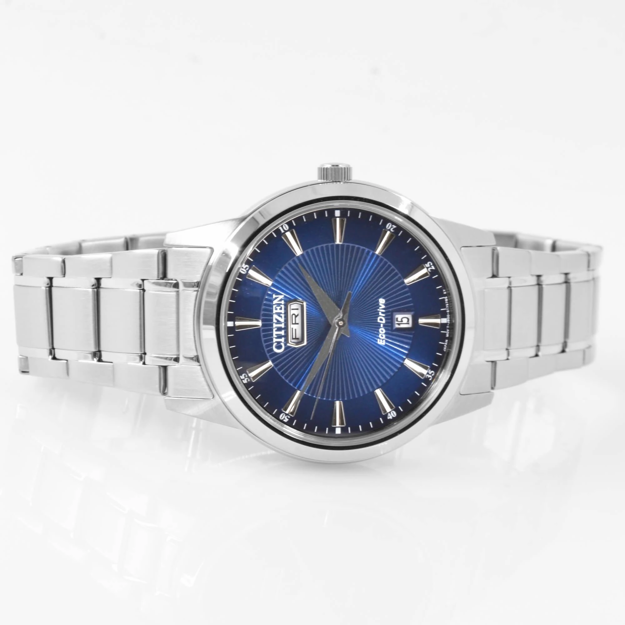 Citizen Men's Watch - Eco-Drive Blue Dial Silver Stainless Steel Bracelet | AW0100-86L