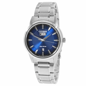 Citizen Men's Watch - Eco-Drive Blue Dial Silver Stainless Steel Bracelet | AW0100-86L