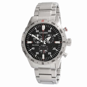 Citizen Men's Watch - Eco-Drive Chronograph Black Dial Steel Bracelet | AT2520-89E