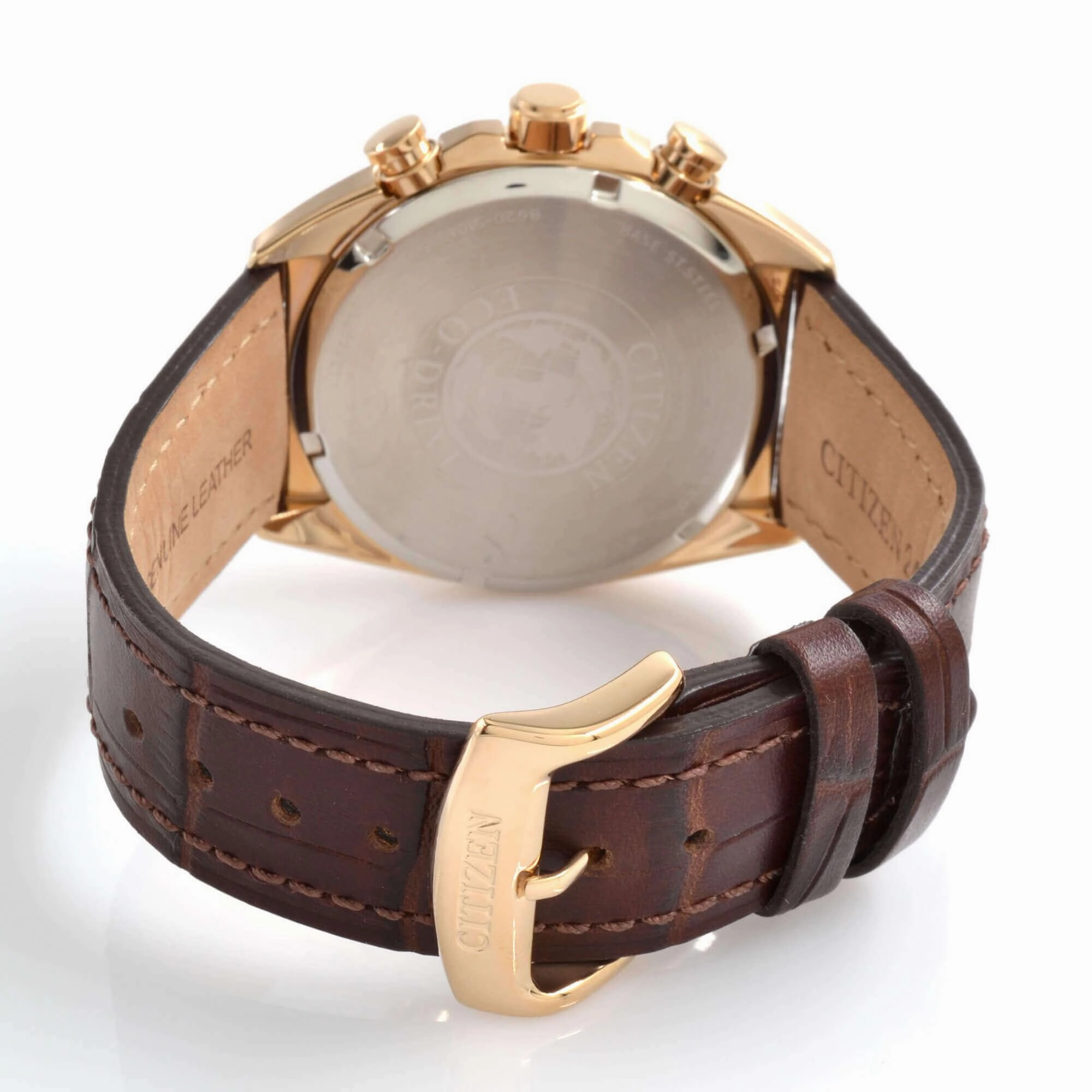Citizen Men's Watch - Eco Drive Chronograph Blue Dial Leather Brown Strap | CA4283-04L