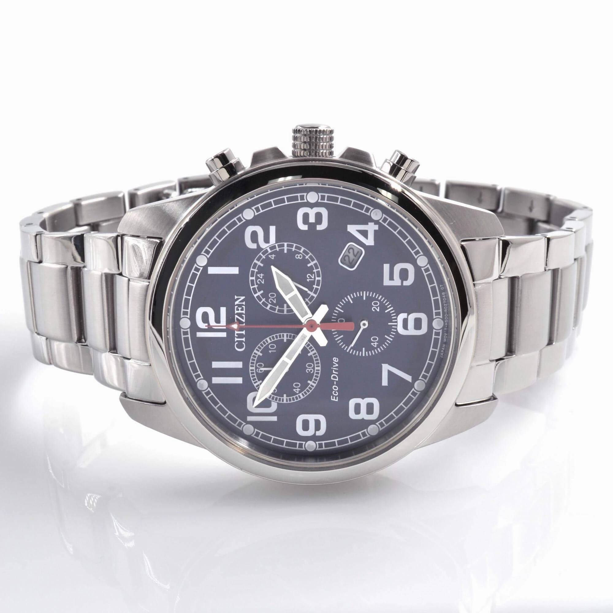 Citizen Men's Watch - Eco-Drive Chronograph Blue Dial Silver Bracelet | AT0200-56L