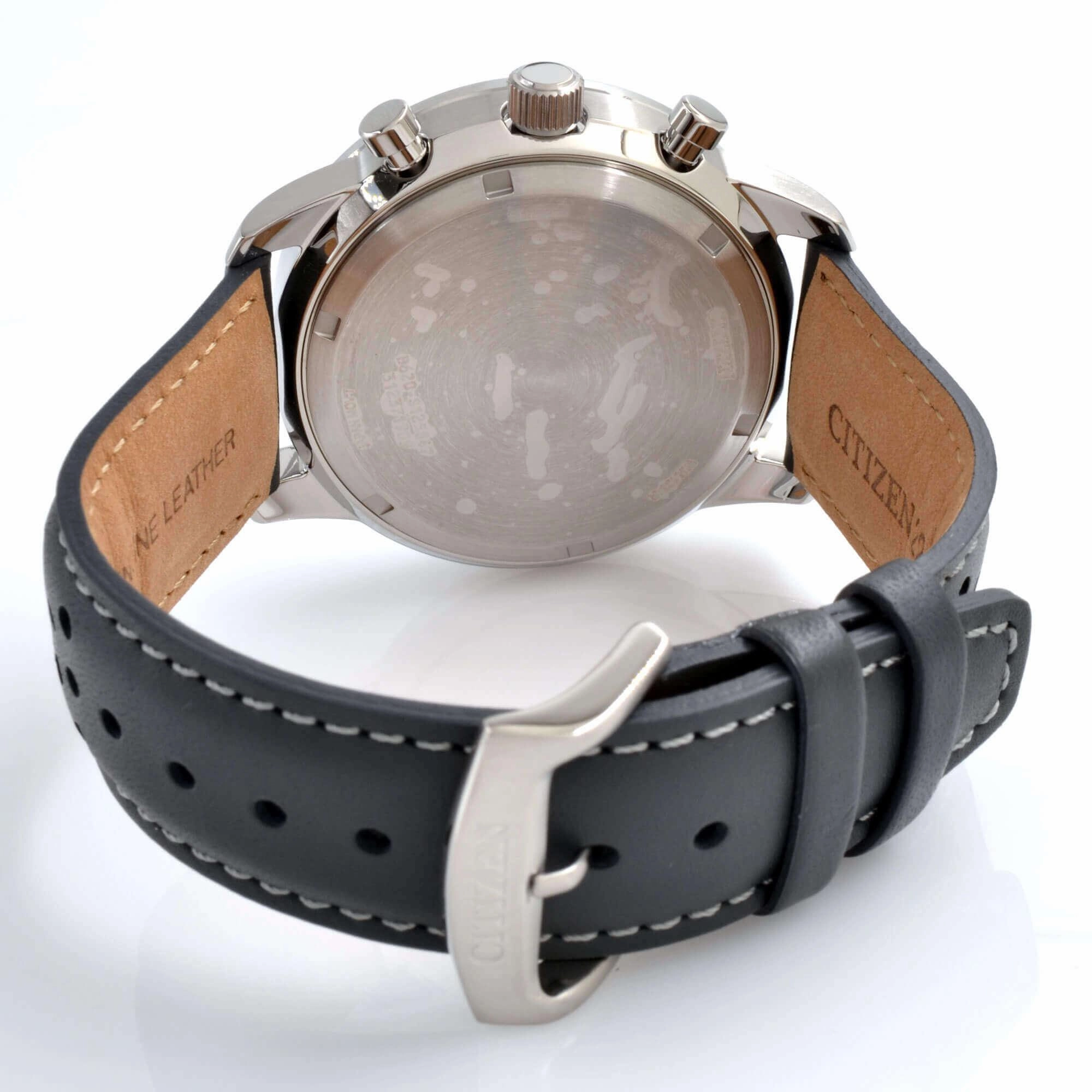Citizen Men's Watch - Eco Drive Chronograph Date Display Leather Strap | CA4500-24H