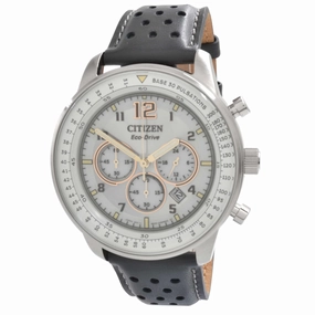 Citizen Men's Watch - Eco Drive Chronograph Date Display Leather Strap | CA4500-24H