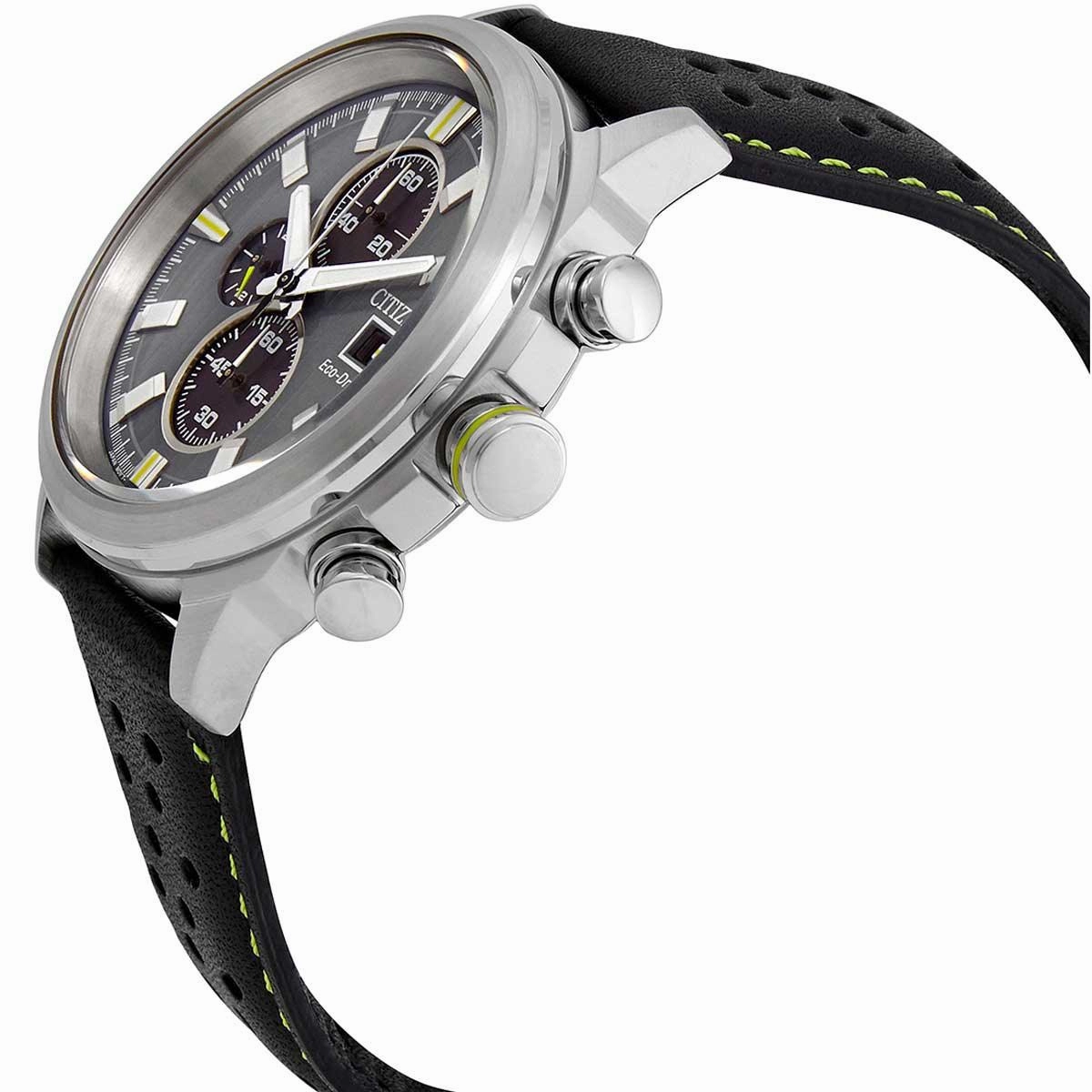 Citizen Men's Watch - Eco Drive Chronograph Grey and Black Dial Strap | CA0739-13H