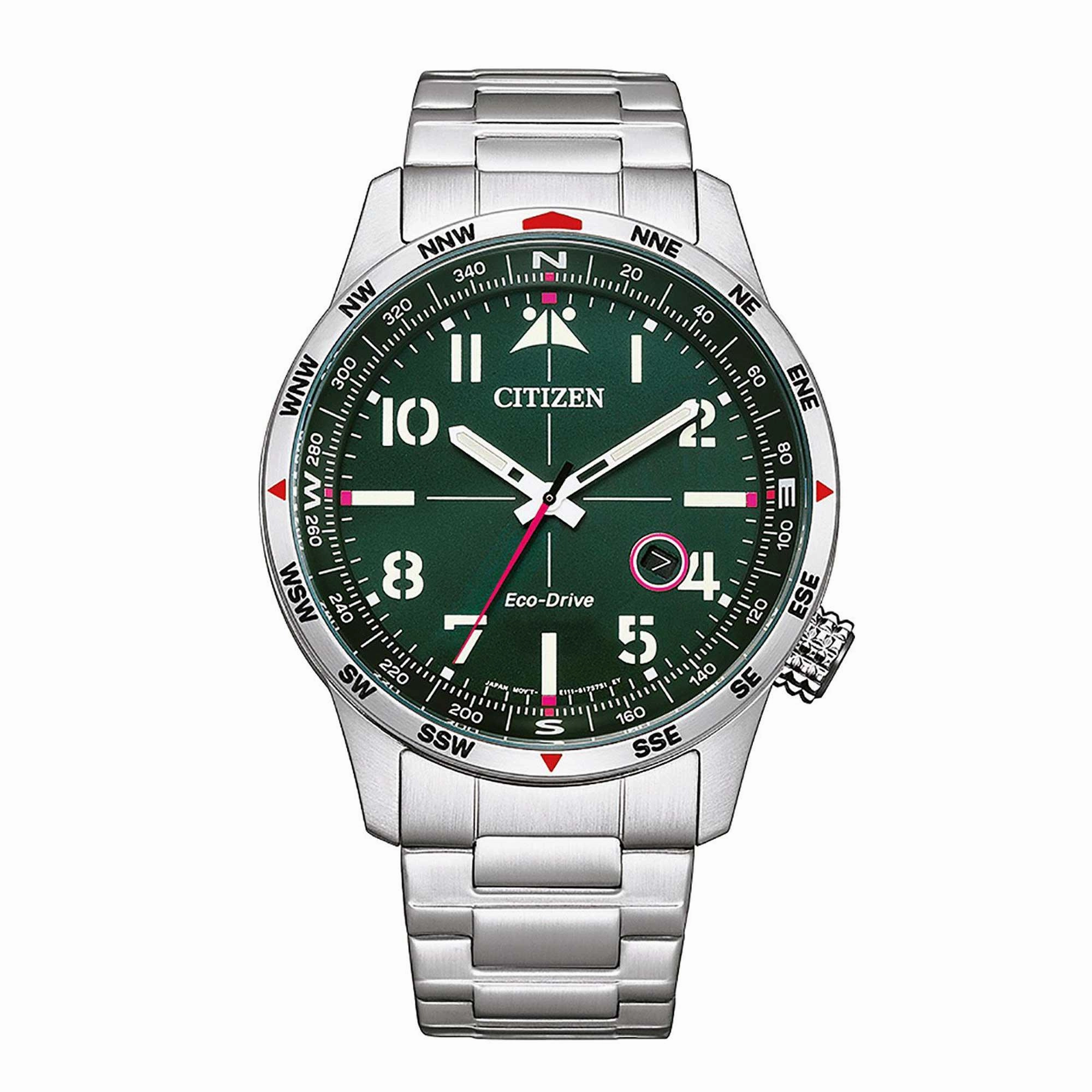 Citizen Men's Watch - Eco-Drive Green Dial Stainless Steel Bracelet | BM7551-84X